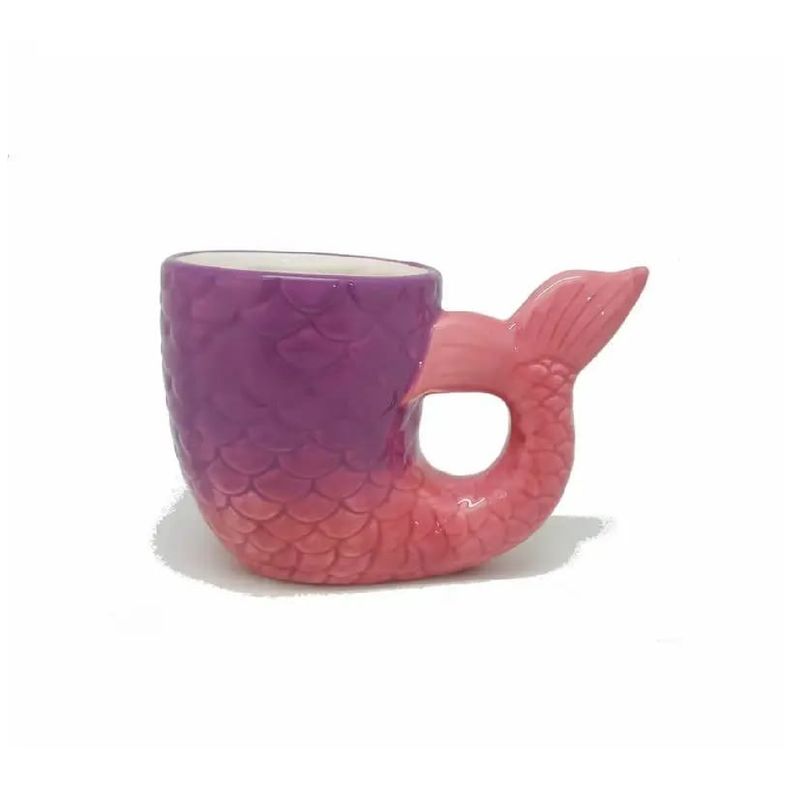 UNIVERSAL - Hermoso Tazón mug con Forma COLA DE SIRENA LILA