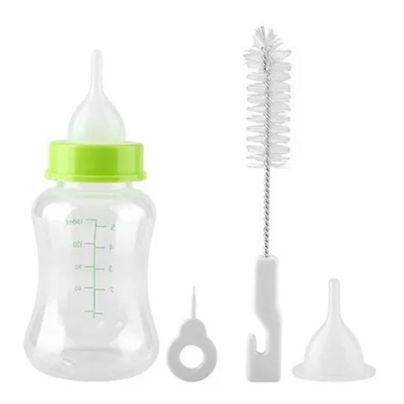 GENERICO - Kit Mamadera 150ml Con Cepillo Limpiador Para Cachorros