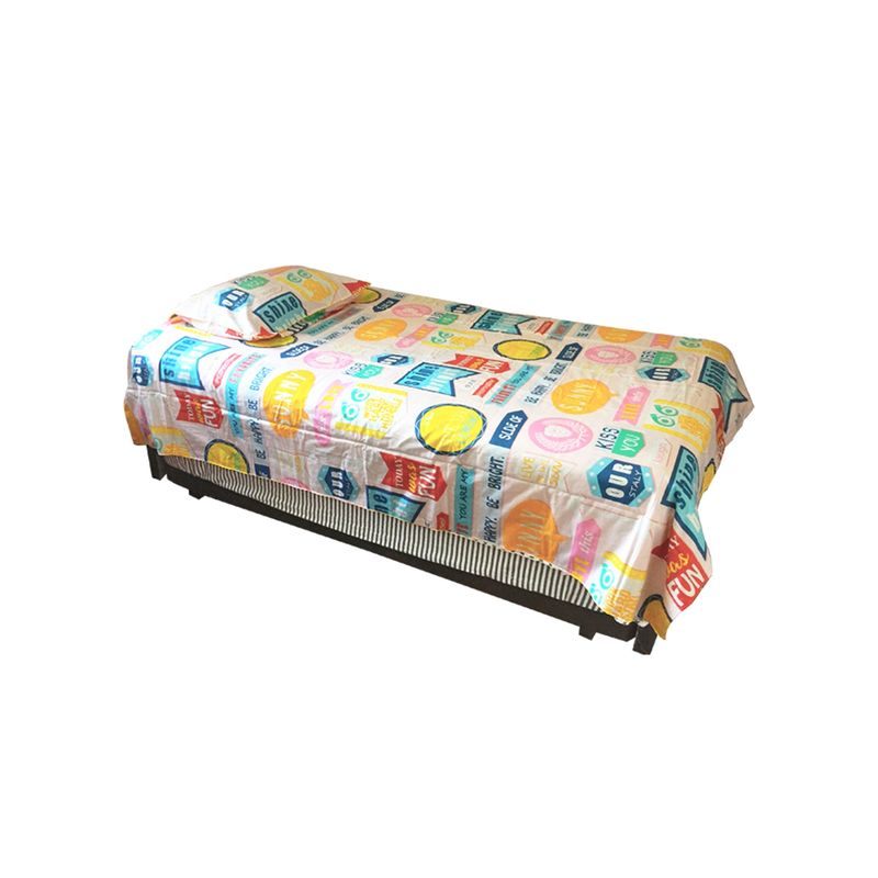 GROWME - Funda de plumón SUNNY WORDS 1.5 plazas (180X230) cama cubrecamas