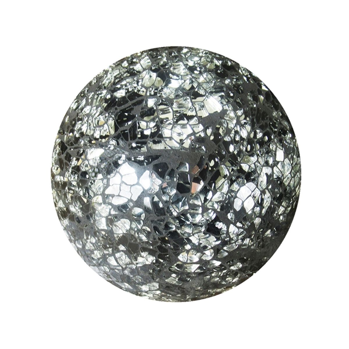 MSA MUEBLES SANTA ANA - ESFERA DECORATIVA NEGRO PLATA ( 10 x 10  cm)
