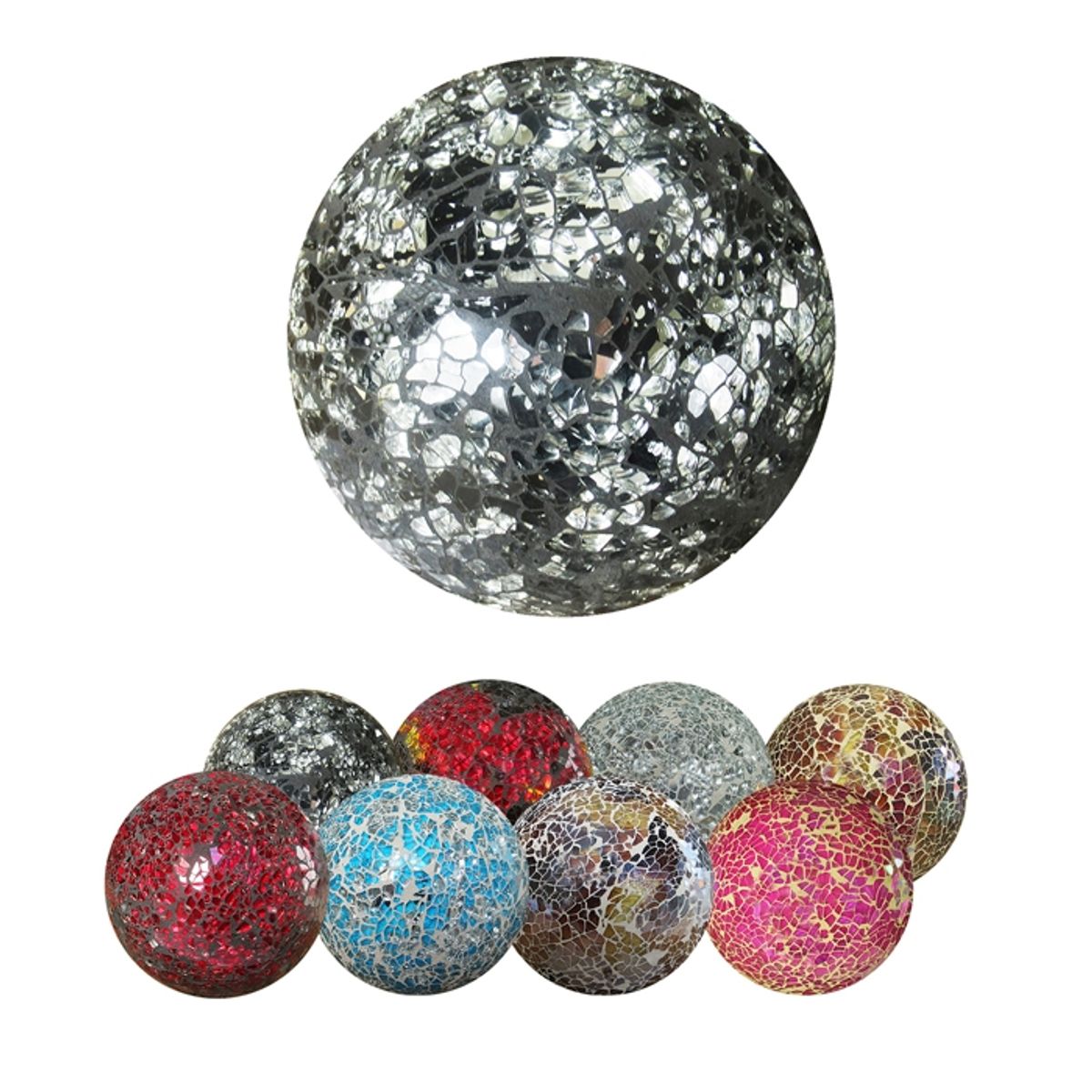 MSA MUEBLES SANTA ANA - ESFERA DECORATIVA NEGRO PLATA ( 10 x 10  cm)