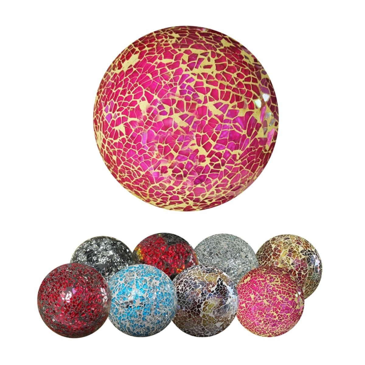 MSA MUEBLES SANTA ANA - ESFERA DECORATIVA ROJO DORADO ( 10 x 10 cm)