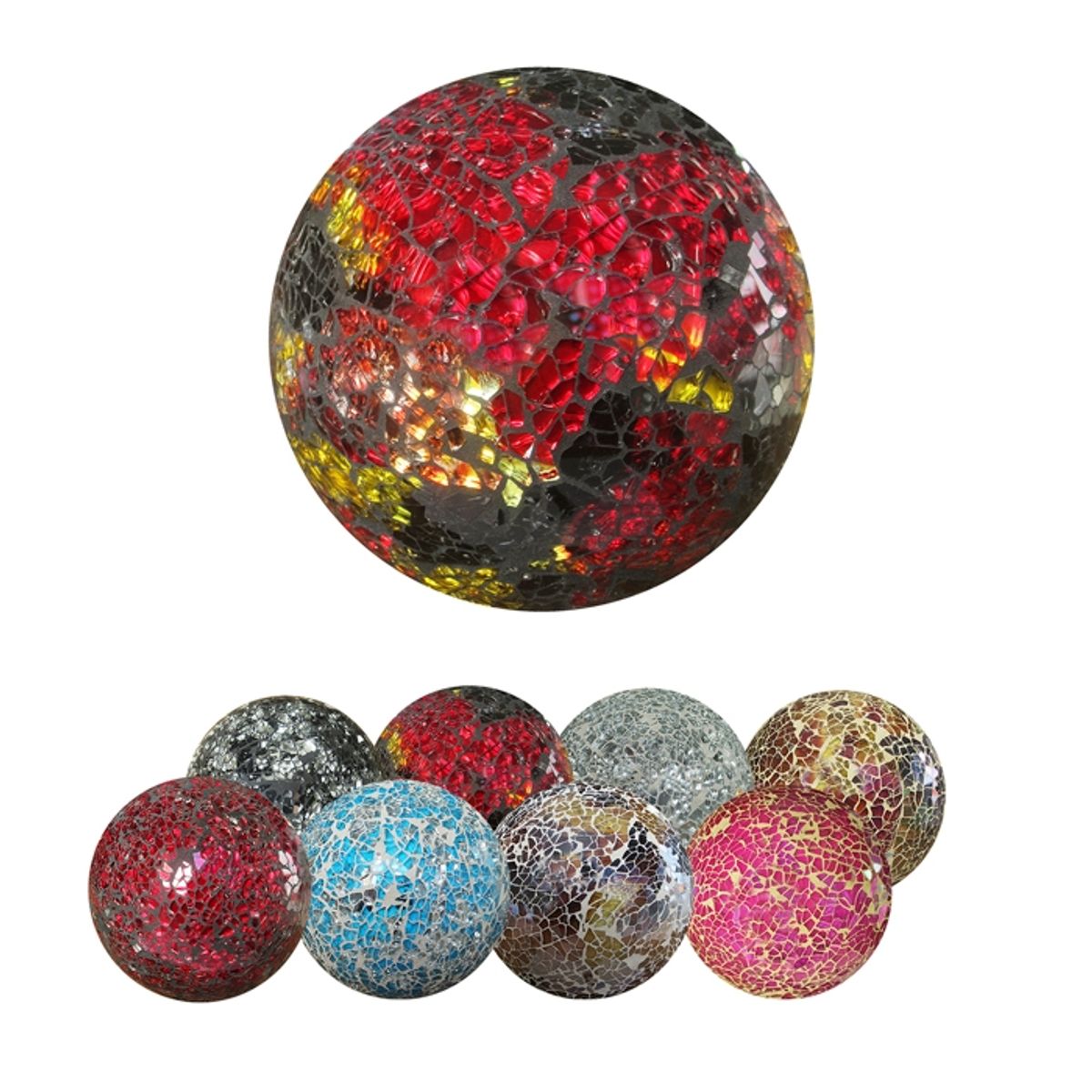 MSA MUEBLES SANTA ANA - ESFERA DECORATIVA ROJO NEGRO ( 10 x 10 cm)