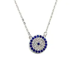 ANDREA COGGIOLA JOYAS - Collar Ojo Turco Circón 12mm Plata Fina 925
