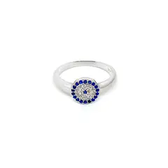 ANDREA COGGIOLA JOYAS - Anillo Ojo Turco Circón #17 Plata Fina 925