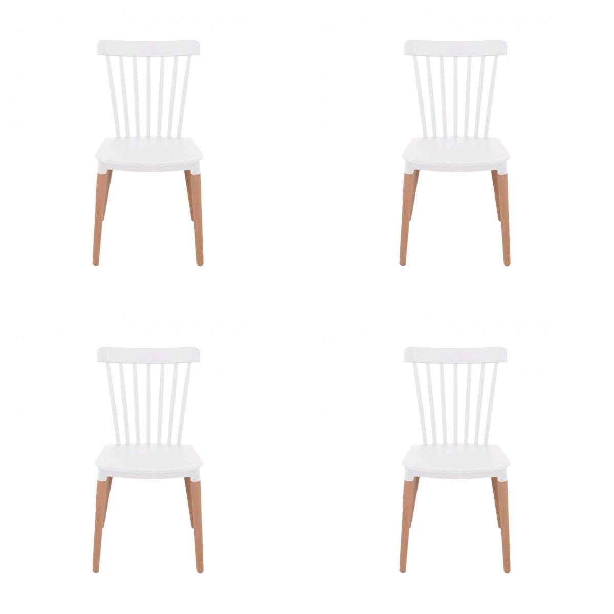 EL BARCO - Silla Windsor Blanca 4 Unidades