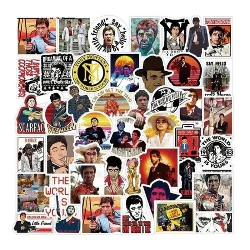 GARSIL - 50 Stickers Scarface - Etiquetas Autoadhesivas