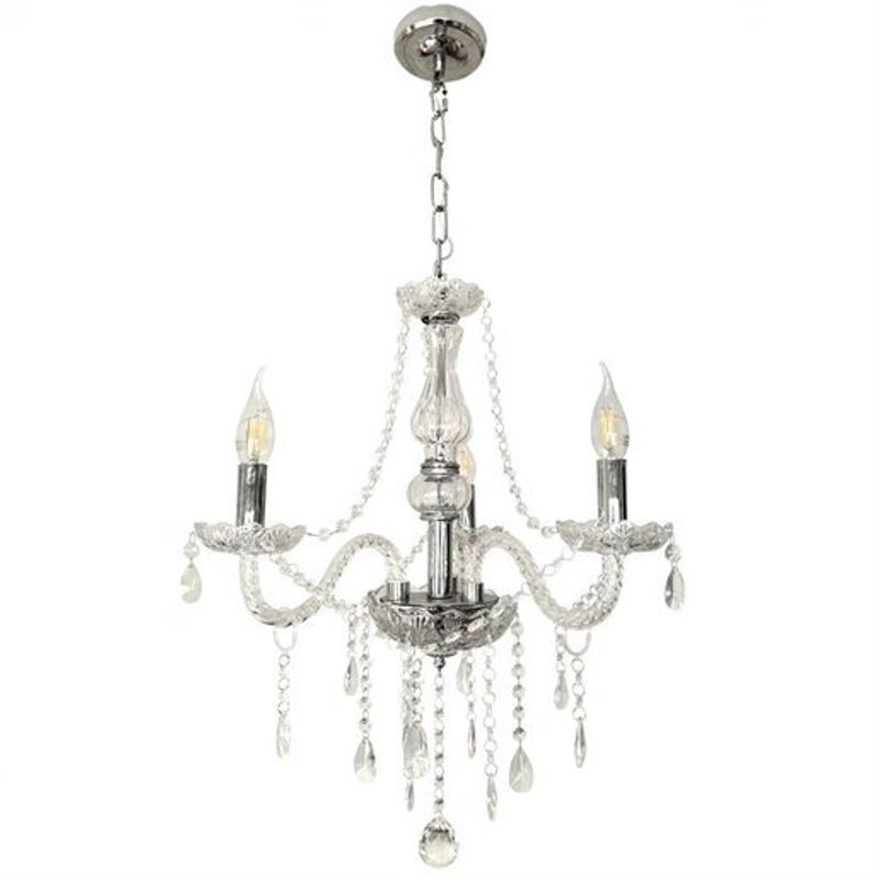 GENERICO - Lampara Colgante Candelabro Lagrimas De Cristal 3 Soquetes