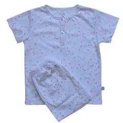 PEQUEÑA GRACIA - Pijama Laura Algodones Rosados M/C 100% Algodón Pima.