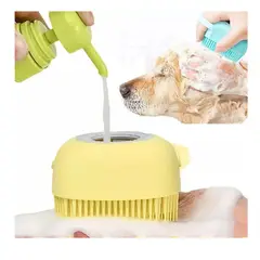 UNIVERSAL - CEPILLO PARA BAÑO CON DISPENSADOR DE JABON COLOR AMARILLO