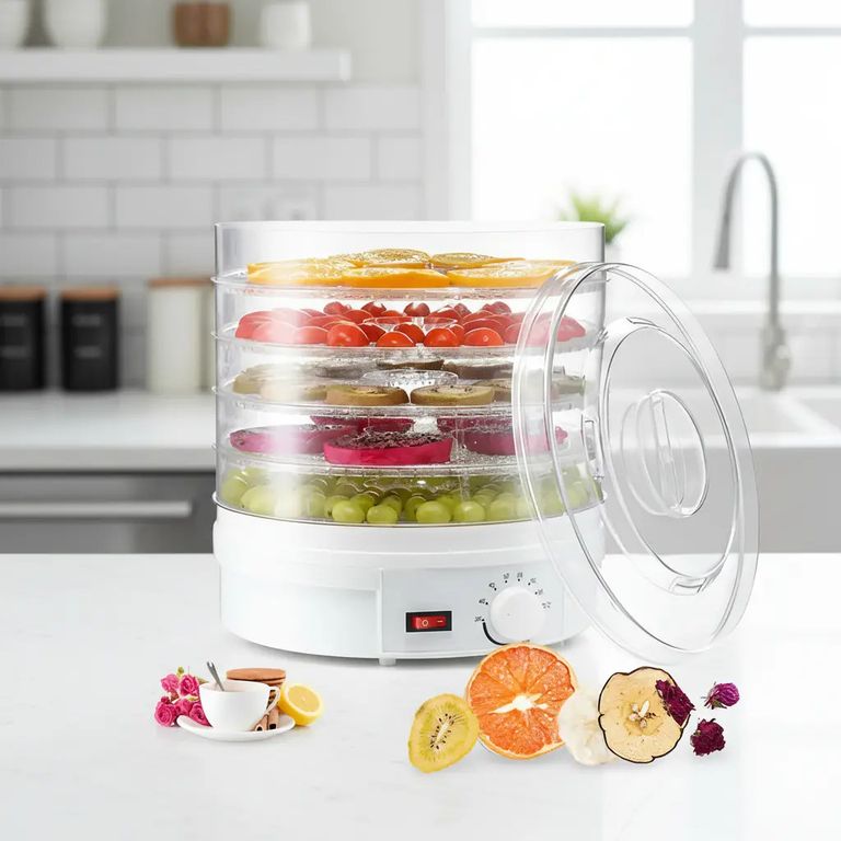 IRM Deshidratador De Alimentos Maquina Conservadora Frutas Verduras Cinco Bandejas Termostato Hogar