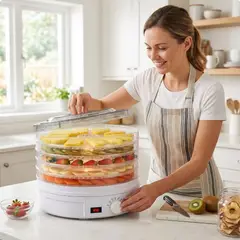 RAF - Deshidratador Frutas Verduras 350W 5 Bandejas Temperatura Ajustable 35-70C