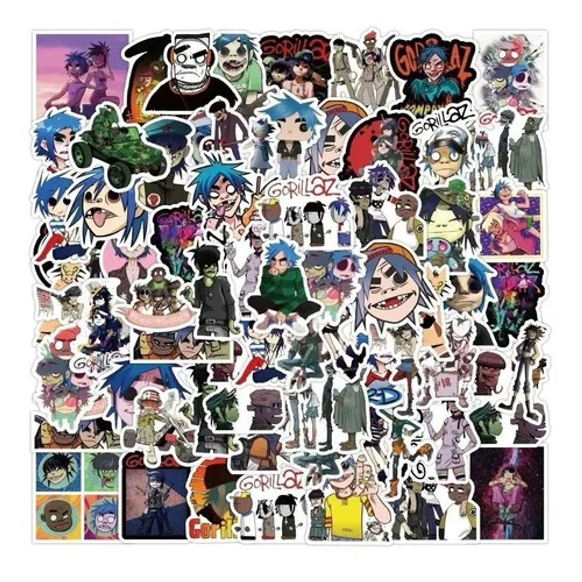 GARSIL - 50 Stickers Gorillaz - Etiquetas Autoadhesivas