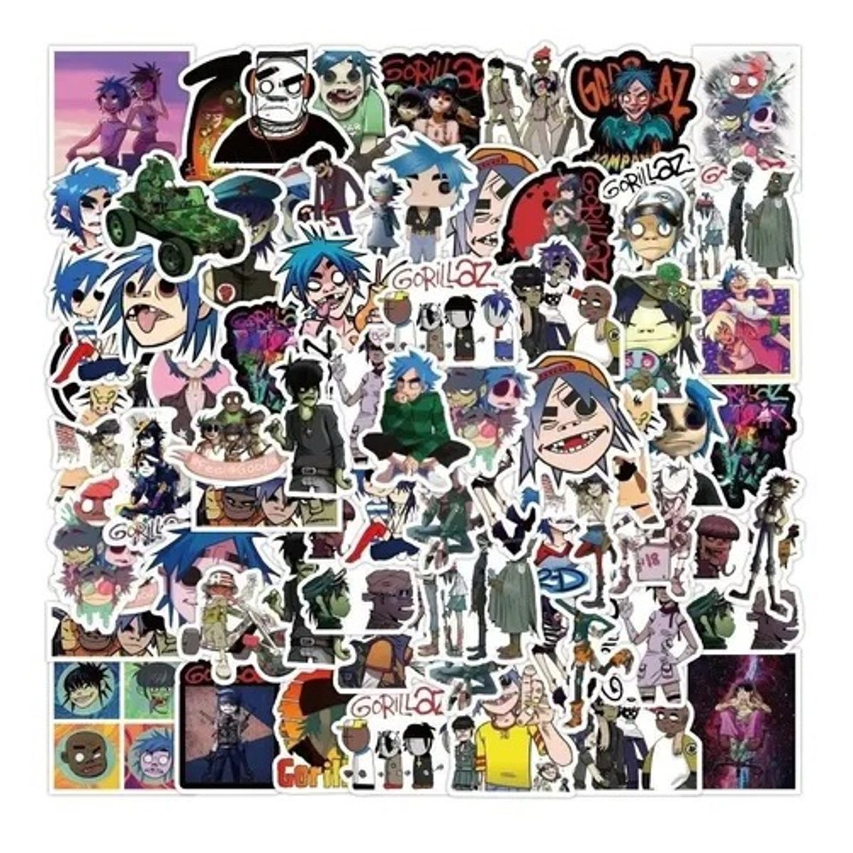 GARSIL - 50 Stickers Gorillaz - Etiquetas Autoadhesivas
