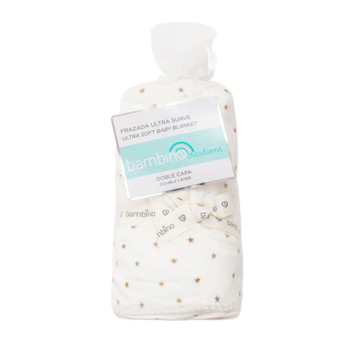 BAMBINO - Manta Frazada blanca extra suave para bebé