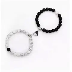 GENERICO - Pulseras Para Parejas Con Imán Corazón Regalo San Valentín