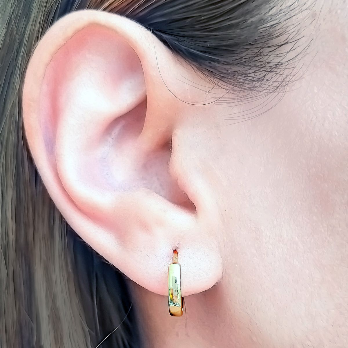 COGGIOLA - Aros Argollas Bisagra Enchapado Oro 18K