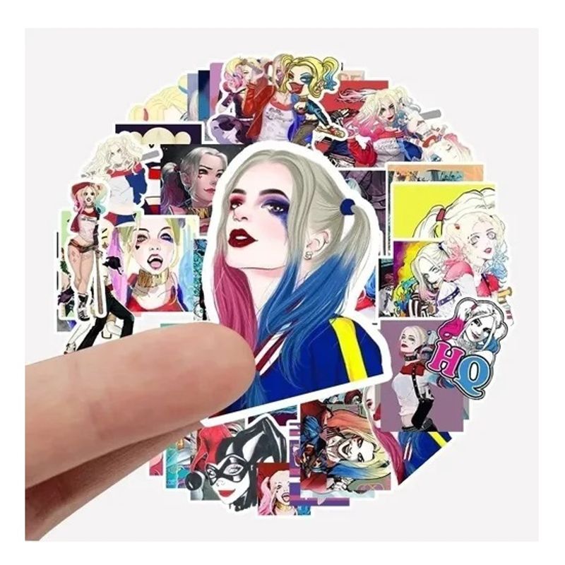 GARSIL - 50 Stickers Harley Quinn - Etiquetas Autoadhesivas