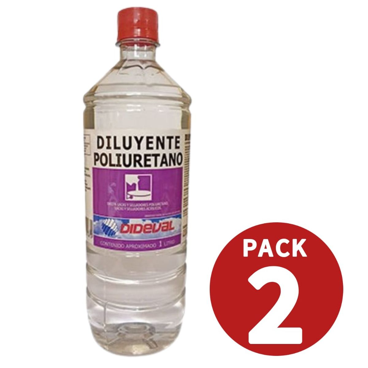 GENERICO - Diluyente Poliuretano 1 Litro Pack 2 Unidades Dideval
