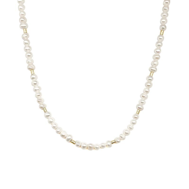 ANDREA COGGIOLA JOYAS - Collar Perla De Río Carolina Enchapado Oro 18K