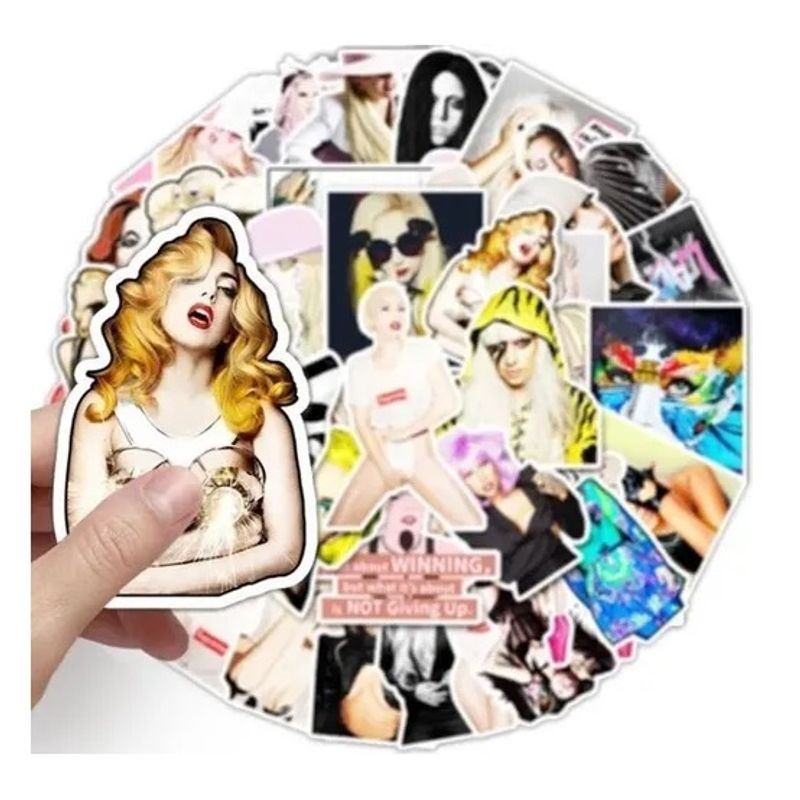 GARSIL - 50 Stickers Lady Gaga - Etiquetas Autoadhesivas