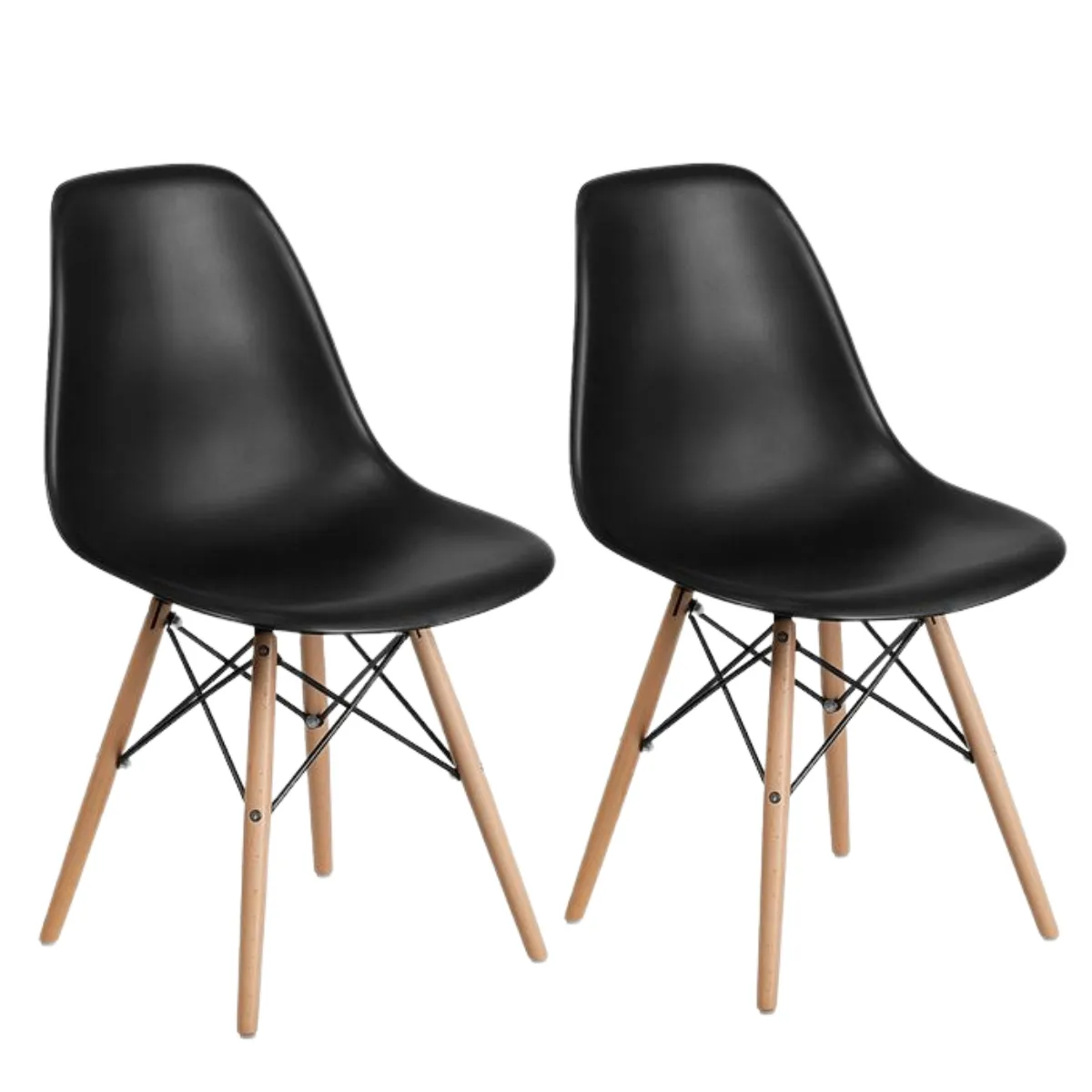 GENERICO - Pack de Sillas de Comedor Negra DSW