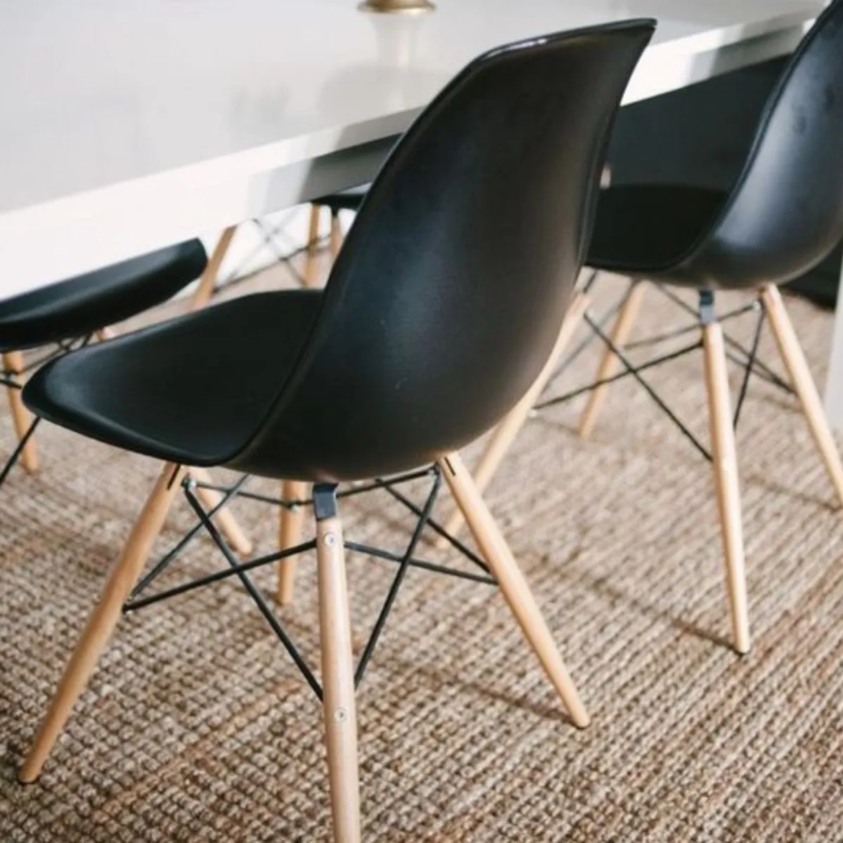 GENERICO - Pack de Sillas de Comedor Negra DSW