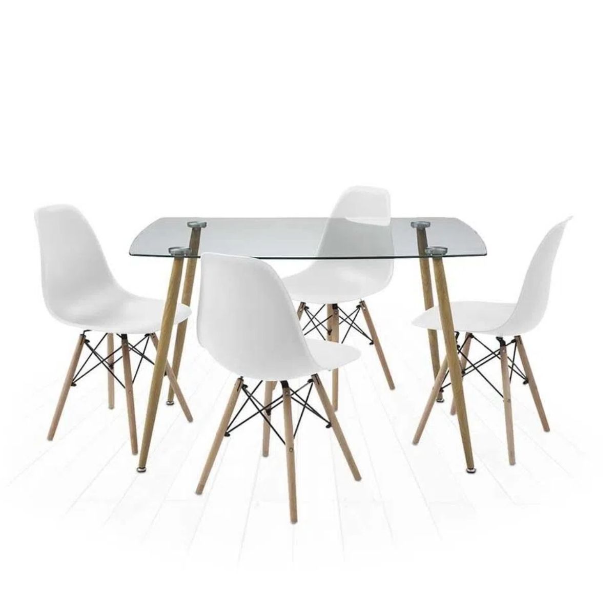 GENERICO - Comedor Vidrio Rectangular 120x80 - 4 sillas