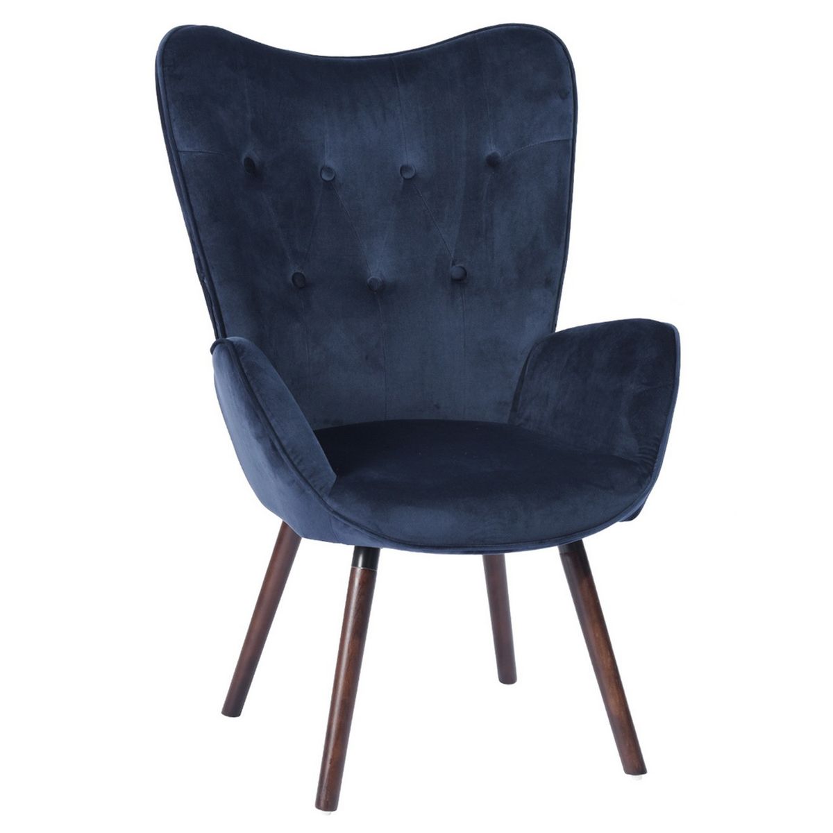 NOVAHUS - Sitial Terciopelo Respaldo Alto - Azul