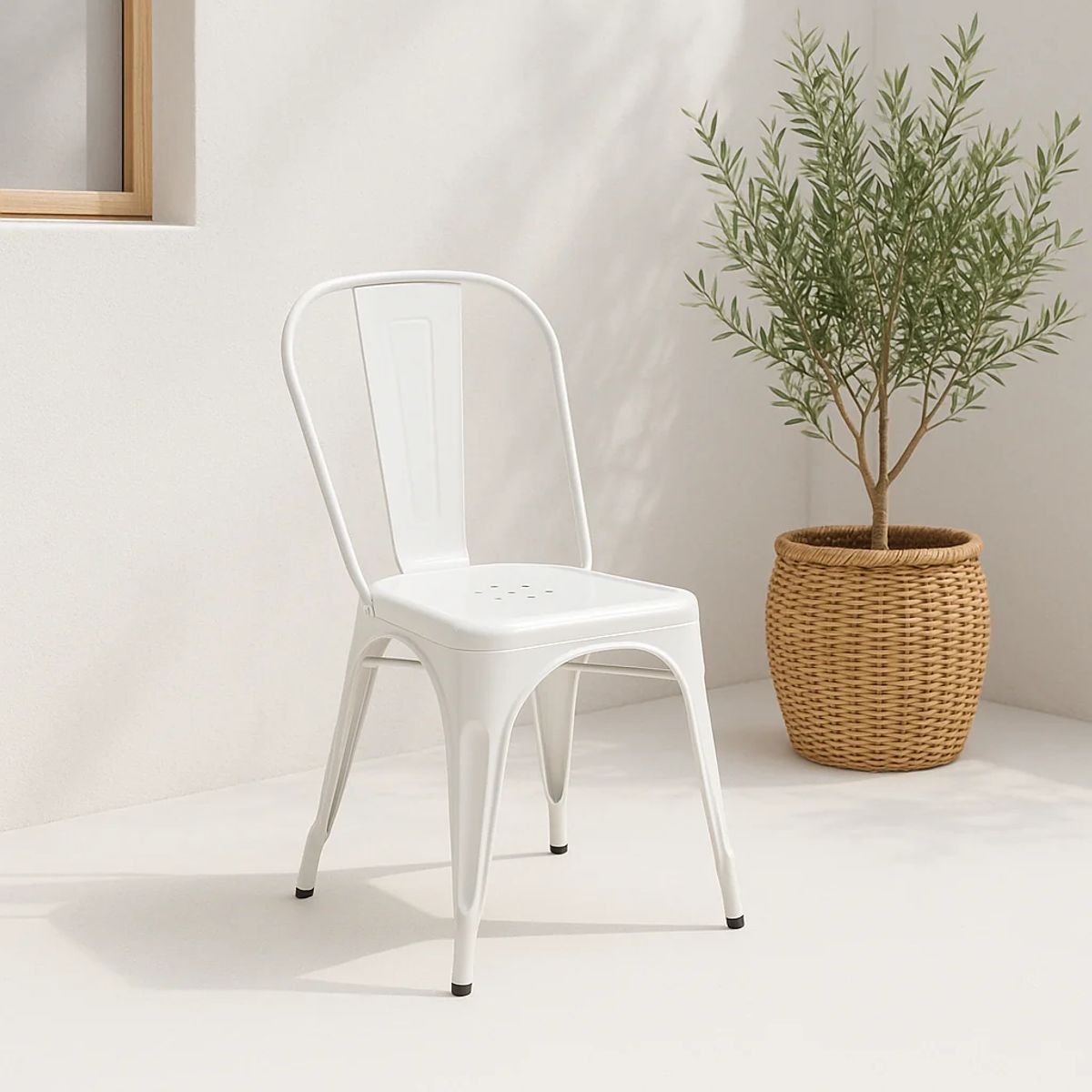KLIK - Silla Tolix de Comedor o Terraza Exterior - Blanca KLIK