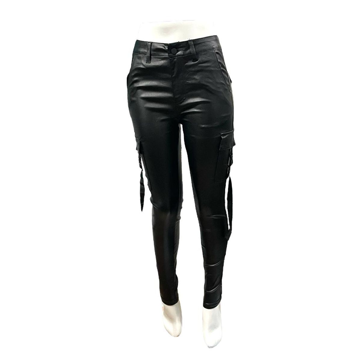 MI COMPRA ONLINE - Jeans Ecocuero Tiro Alto Elasticados Cargo