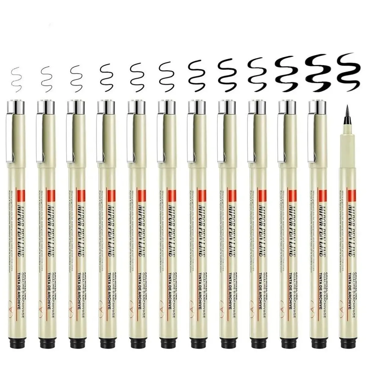 Lápiz Tira Líneas Fineliner 12 Unidades Dibujo, marca KUANGYE - Foto Principal