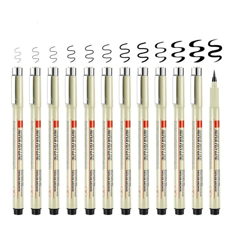 KUANGYE - Lápiz Tira Líneas Fineliner 12 Unidades Dibujo