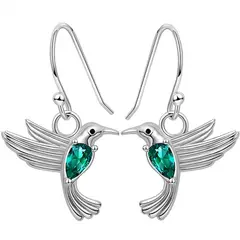 KUANGYE - Aros Colibrí Pendientes Bañado en plata Joya Mujer Regalo