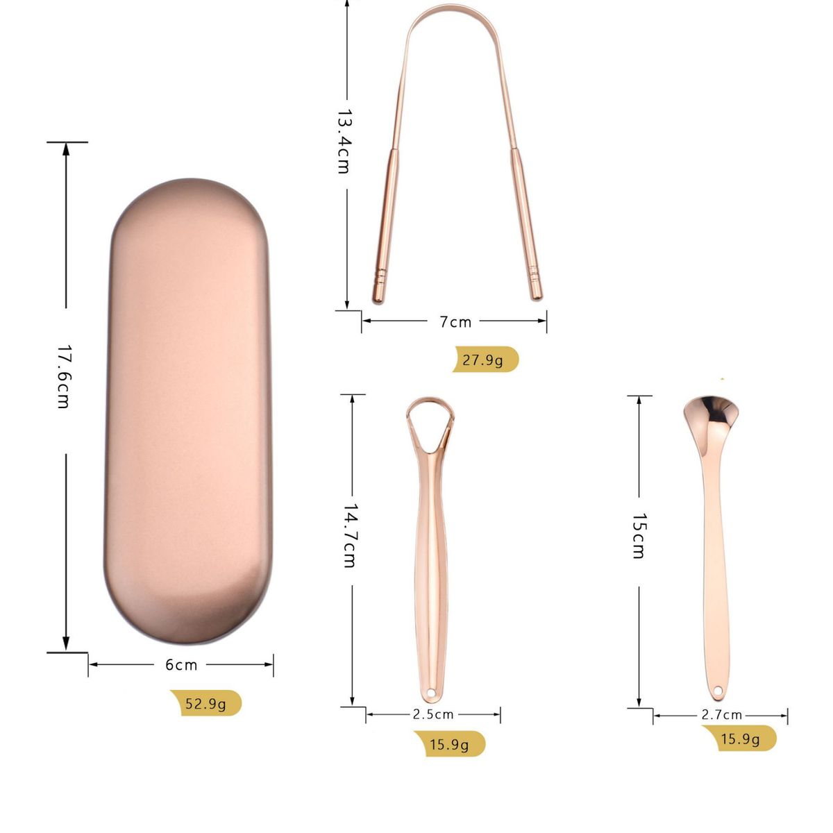 KUANGYE - Pack 3 Limpiador Lingual De Cobre Ayurvedico Raspador Lengua