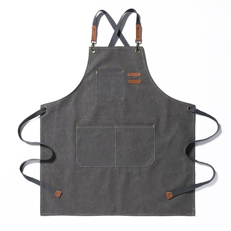 CRUSEC - Delantal Pechera Unisex Multiuso Hogar Trabajo Parrilla - Gris