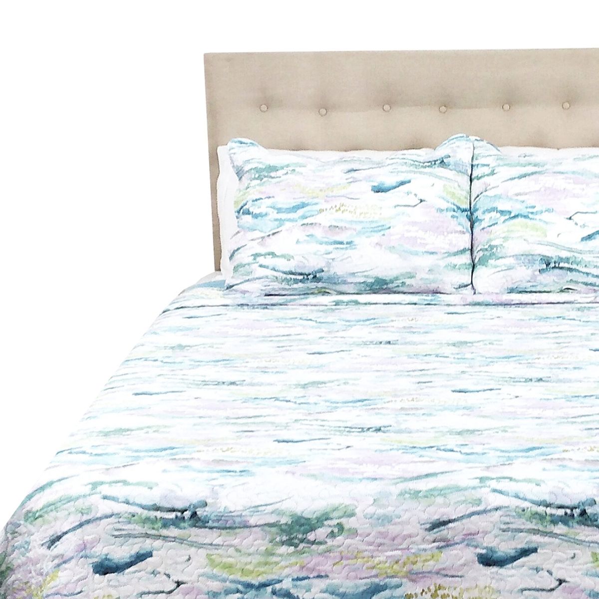 CHANTILLY - Cubrecama Microfibra Estampado Acuarela 2 Plazas CHANTILLY