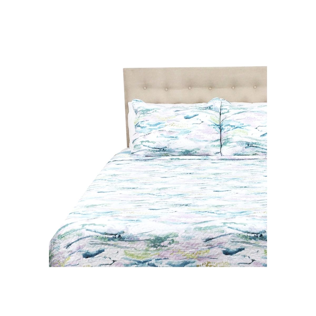 CHANTILLY - Cubrecama Microfibra Estampado Acuarela 2 Plazas CHANTILLY