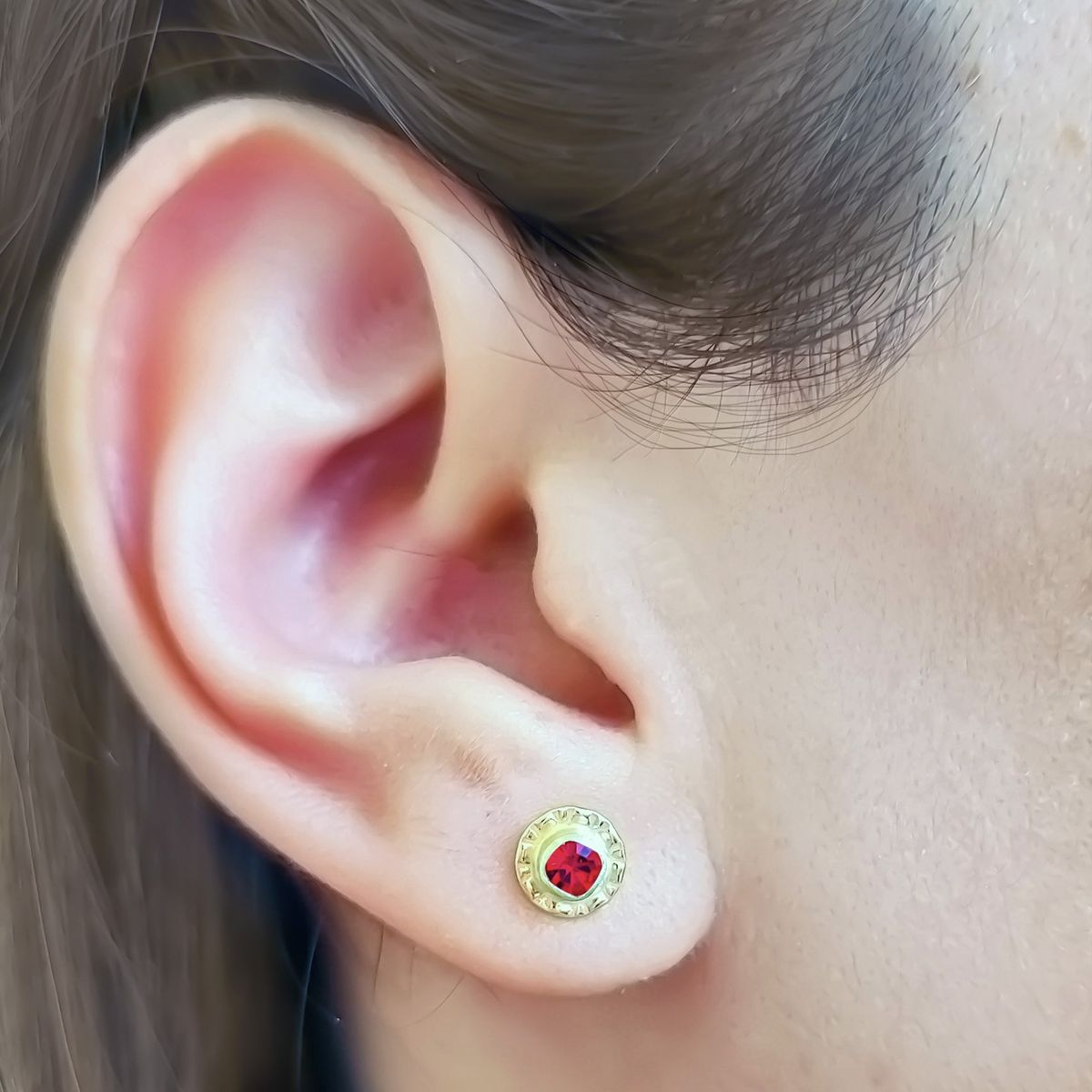 COGGIOLA - Aros Abridores Niña Circón 7mm Laminado Oro 18K