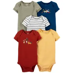 CARTER'S - Carters Bodies Algodón Pack 5 Unidades Niño Happy Animals