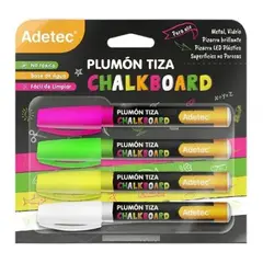 ADETEC - Plumón Tiza 4 Colores Surtidos