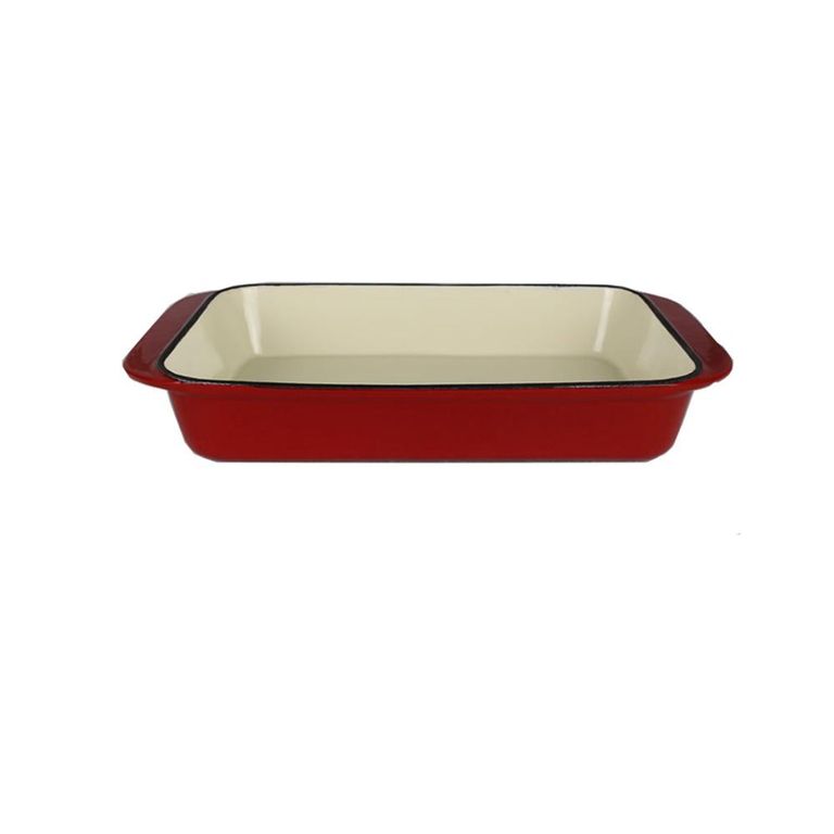 ASADERA DE HIERRO ENLOZADA ROJA 35 CM