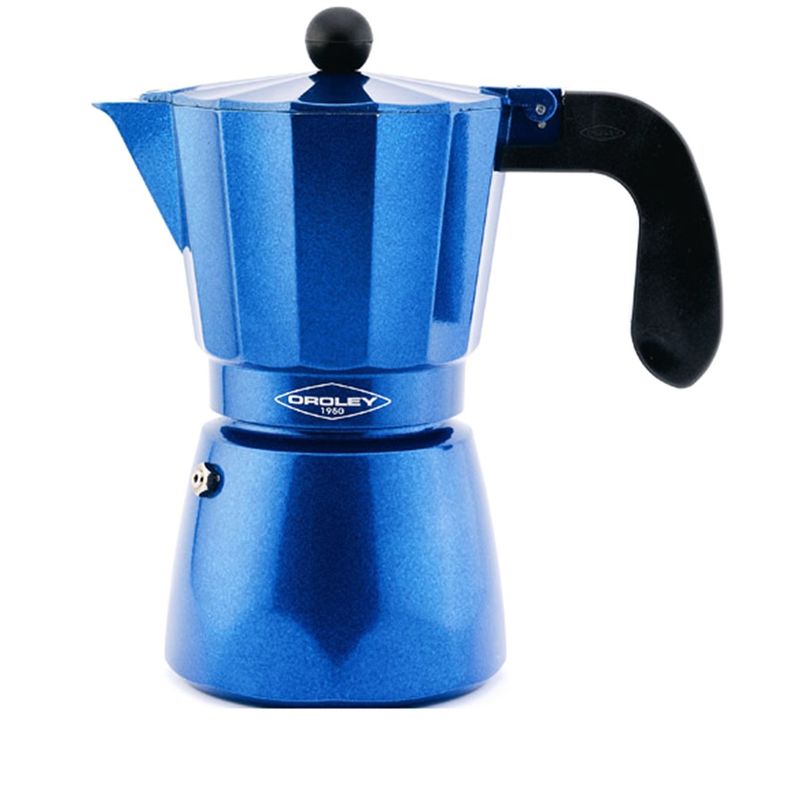 OROLEY - Cafetera Moka Italiana Express Blue Inducción Oroley 9 Tazas