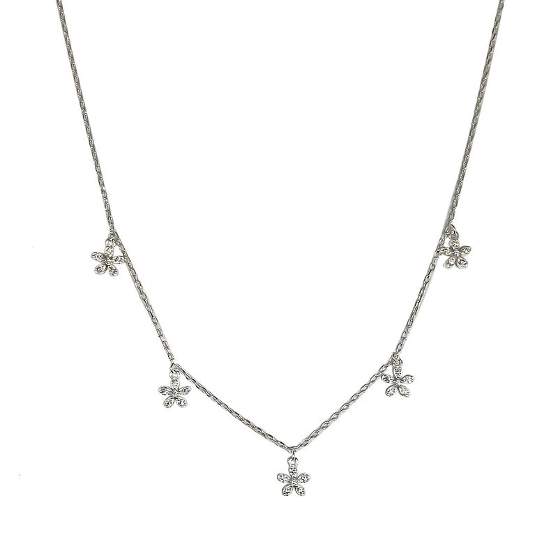 ANDREA COGGIOLA JOYAS - Collar Choker Flores Circones Plata Fina 925