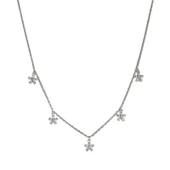 ANDREA COGGIOLA JOYAS - Collar Choker Flores Circones Plata Fina 925