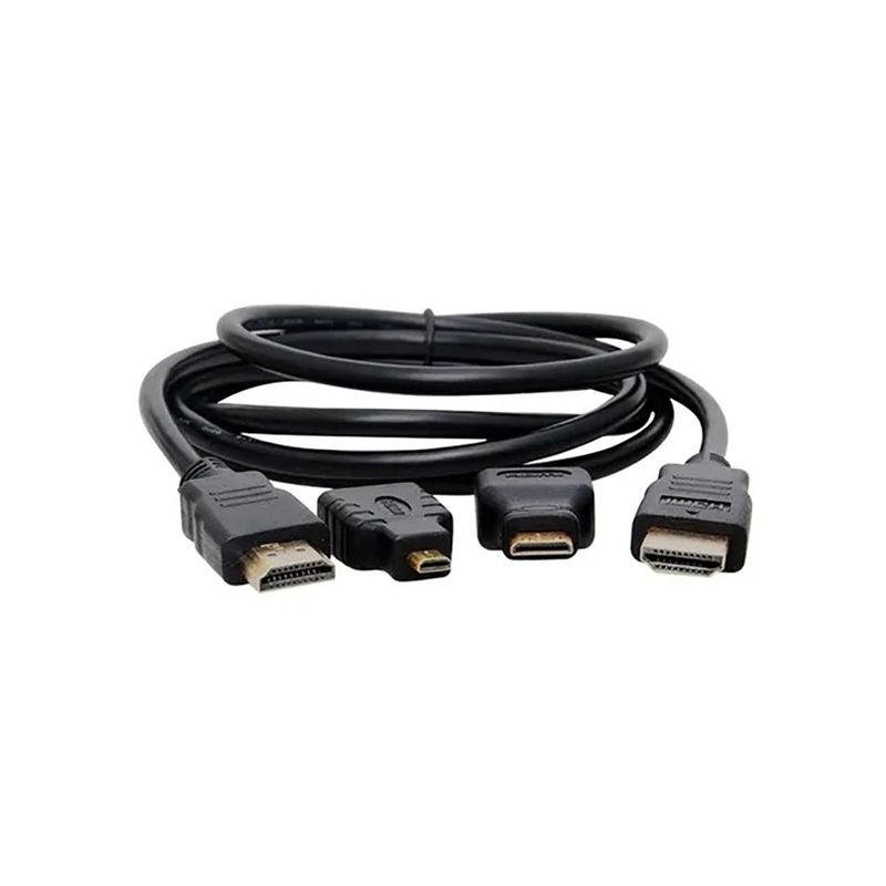 OEM - Cable Hdmi 3 En 1, Con Adaptadores Mini Hd Y Micro Hd