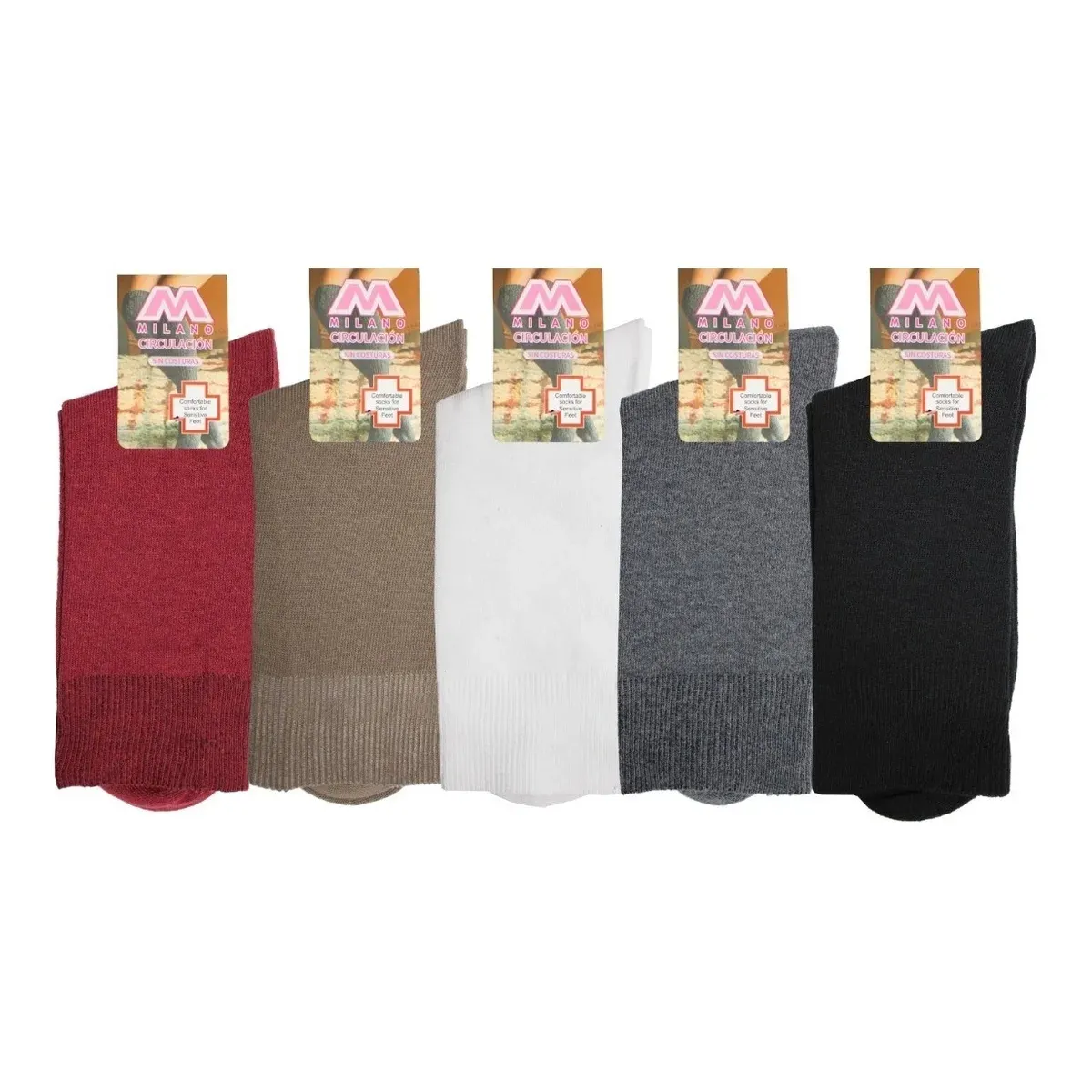 GARSIL - 12 Calcetines De Circulación Con Algodon Para Mujer Sin Costuras
