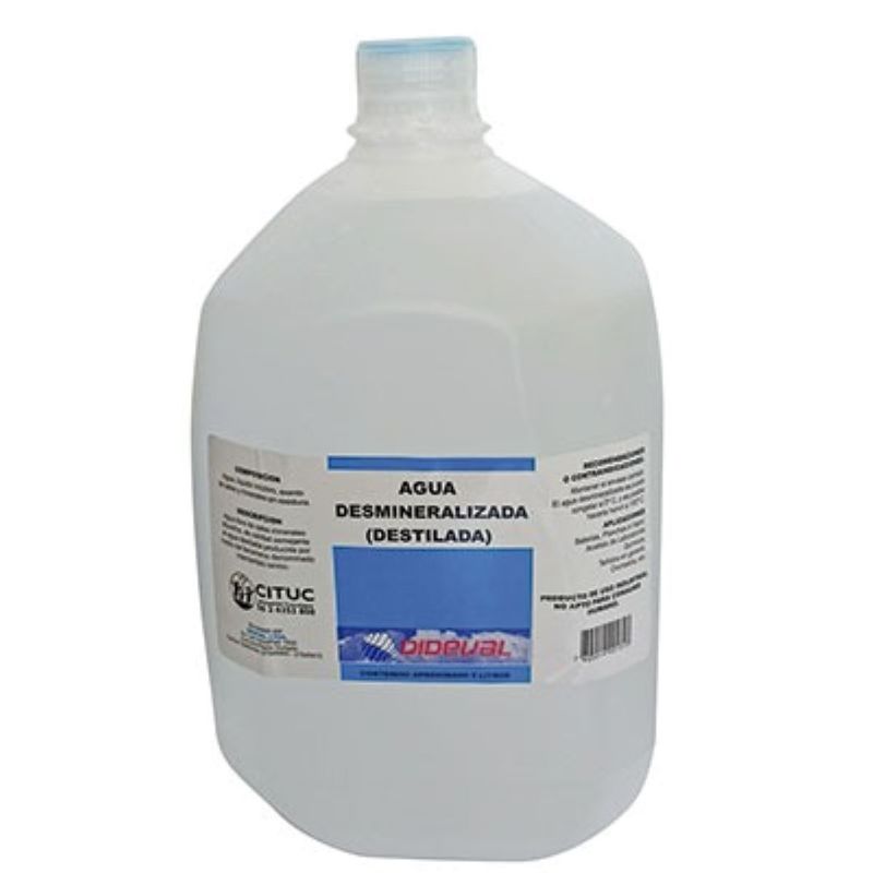 GENERICO - Agua Destilada Desmineralizada Bidon 5 Litros Dideval