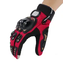 PROBIKER - Guantes Para Moto Malla Con Protecciones En Nudillos Y Palma Rojo
