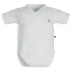 POMPON PIMA - Body Cruzado Manga Corta - Blanco - Algodon Pima -